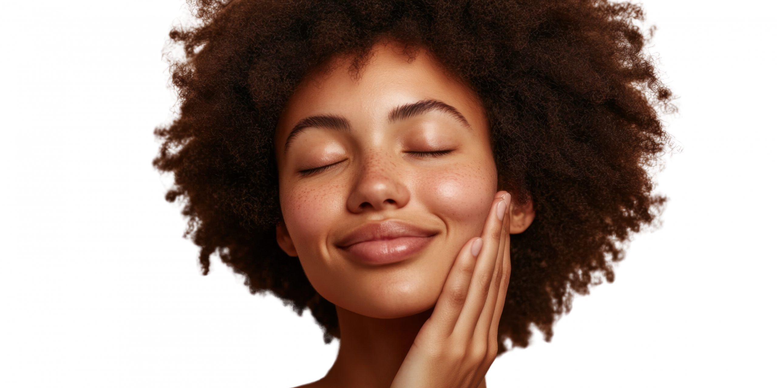 Untitled design (40) Close-up of smooth, radiant skin after a professional facial, showcasing a healthy glow and improved texture.